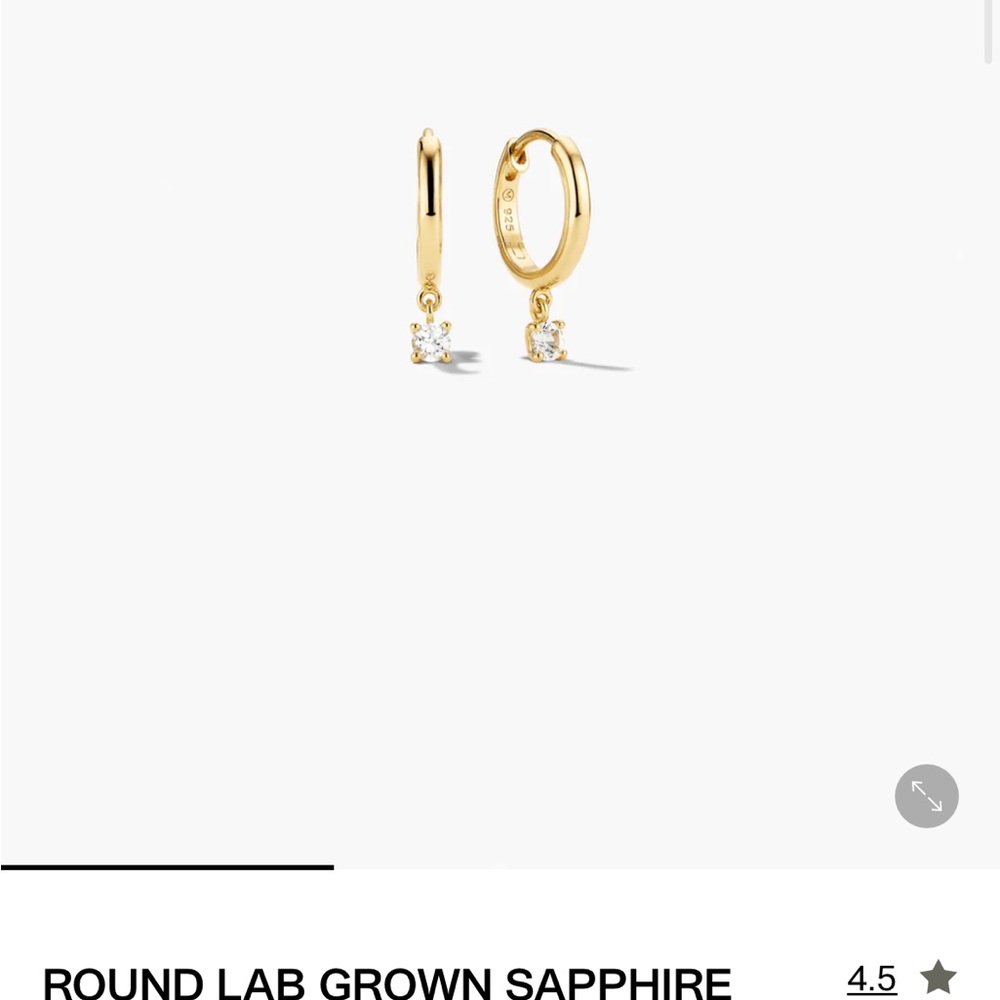 Mejuri Gold Hoop Earrings with Sapphire - Picture 5 of 7